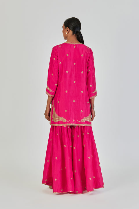 Adiya Kurta and Sharara-Pink