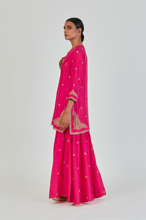 Adiya Kurta and Sharara-Pink