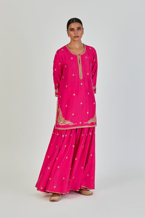 Adiya Kurta and Sharara-Pink