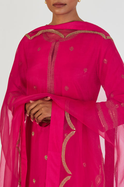 Sana Dupatta-Fuschia Pink