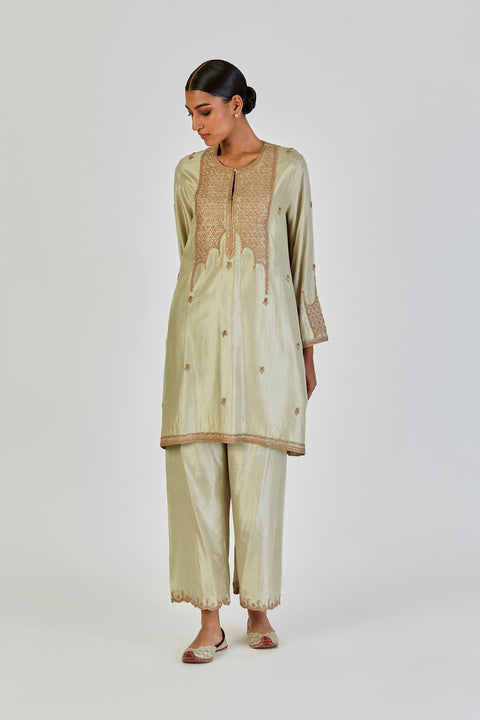 Indrani Kurta and Pant-Sage Blue