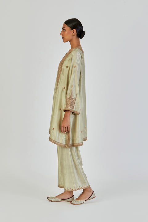 Indrani Kurta and Pant-Sage Blue