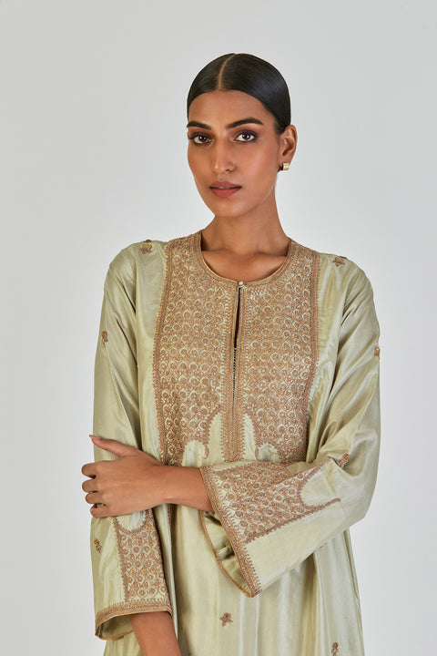 Indrani Kurta and Pant-Sage Blue