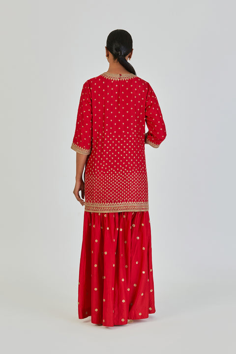 Mariyam Kurta and Sharara-Red