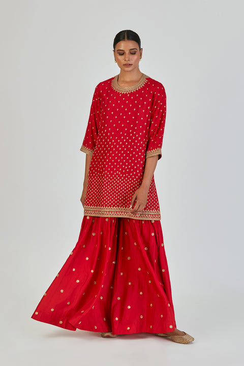 Mariyam Kurta and Sharara-Red