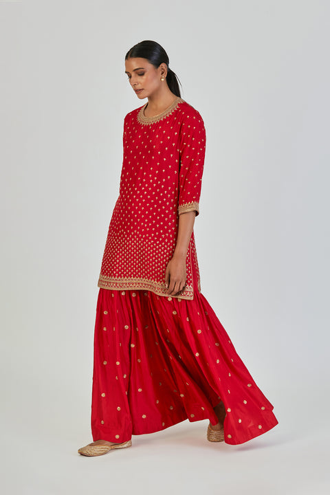 Mariyam Kurta and Sharara-Red