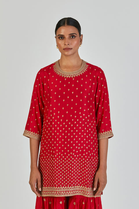 Mariyam Kurta and Sharara-Red