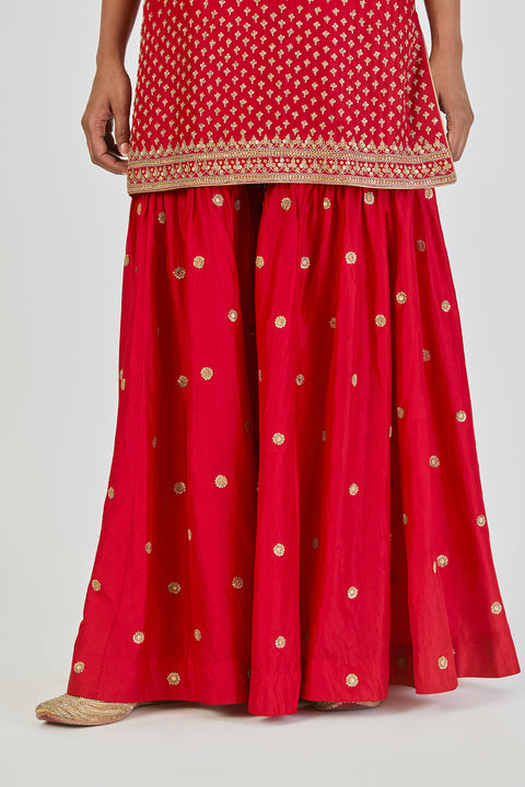 Mariyam Kurta and Sharara-Red