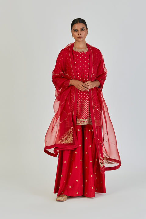 Mariyam Kurta and Sharara-Red
