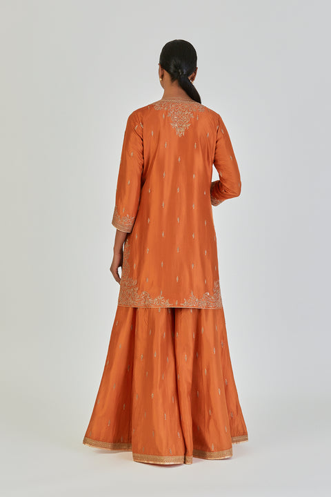 Ruma Kurta and Sharara-Orange