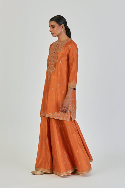 Ruma Kurta and Sharara-Orange