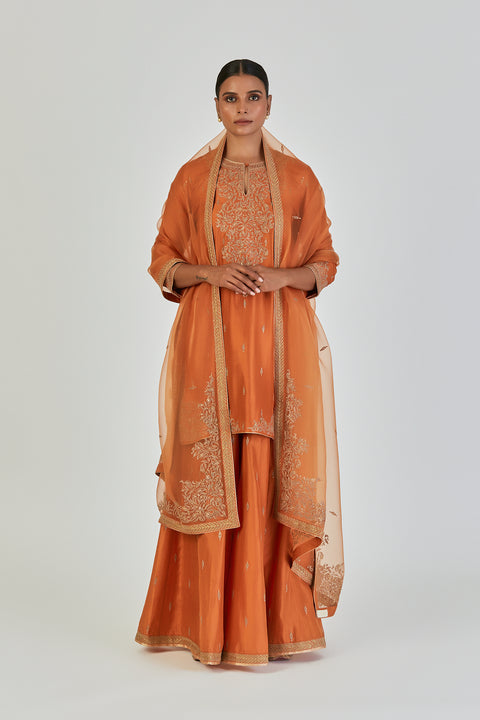 Ruma Kurta and Sharara-Orange