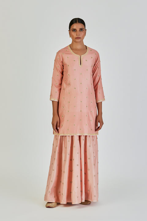 Mishana Kurta and Sharara-Salmon Pink