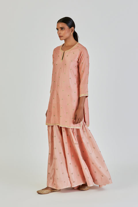 Mishana Kurta and Sharara-Salmon Pink
