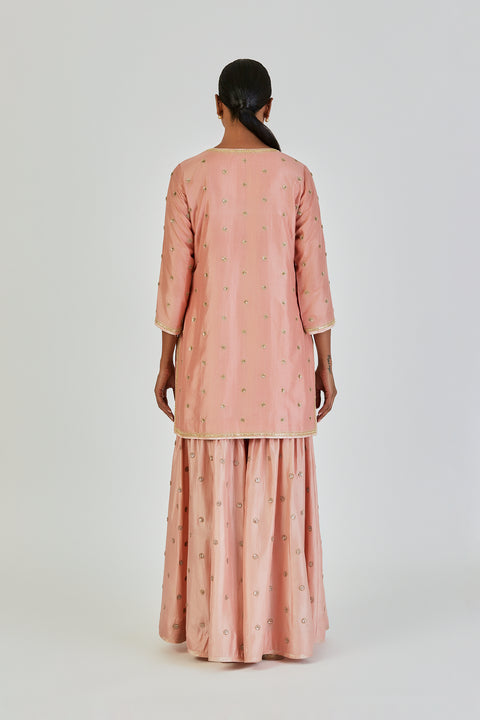 Mishana Kurta and Sharara-Salmon Pink