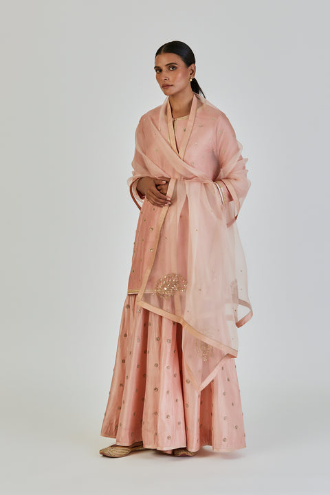 Myra Dupatta-Salmon Pink