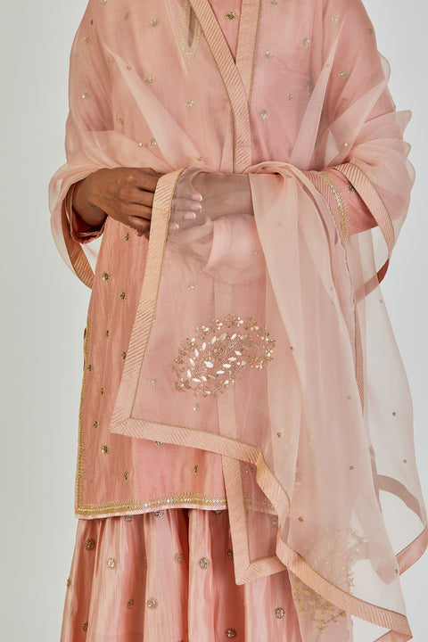 Myra Dupatta-Salmon Pink