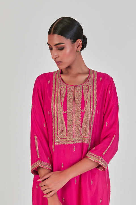 Shrisha Kurta and Pant-Fuschia Pink