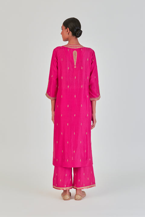 Shrisha Kurta and Pant-Fuschia Pink