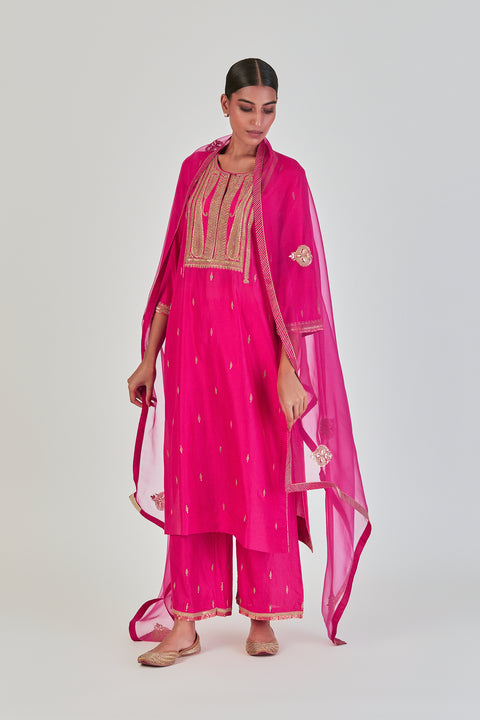 Shrisha Kurta and Pant-Fuschia Pink