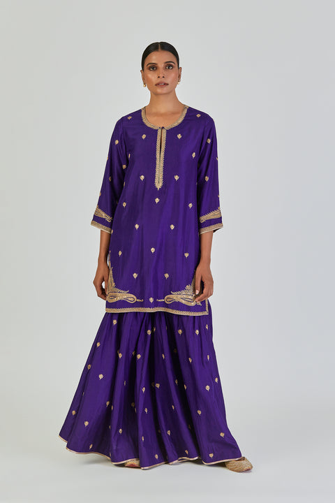 Adiya Kurta and Sharara-Blue