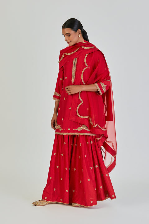Adiya Kurta and Sharara-Red