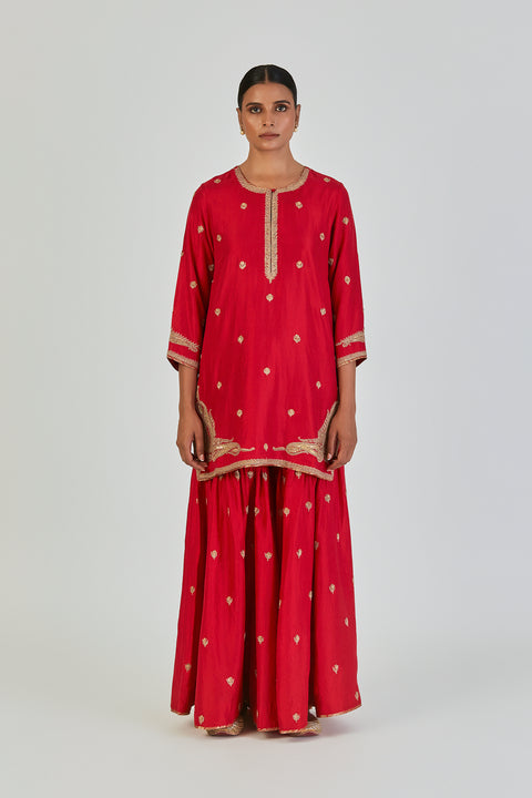 Adiya Kurta and Sharara-Red