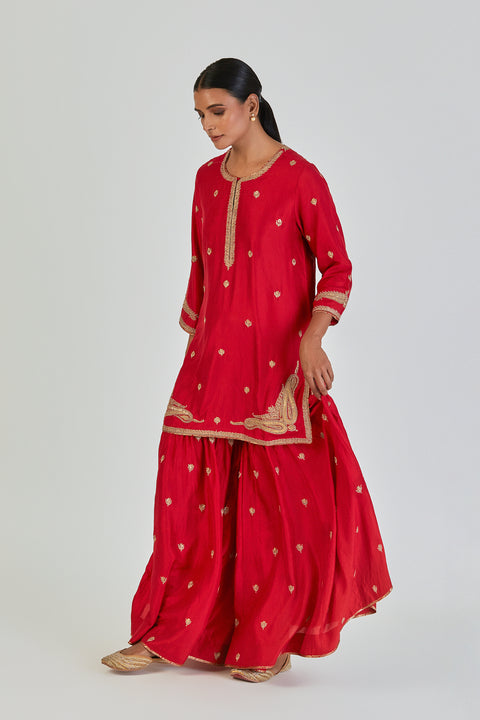 Adiya Kurta and Sharara-Red