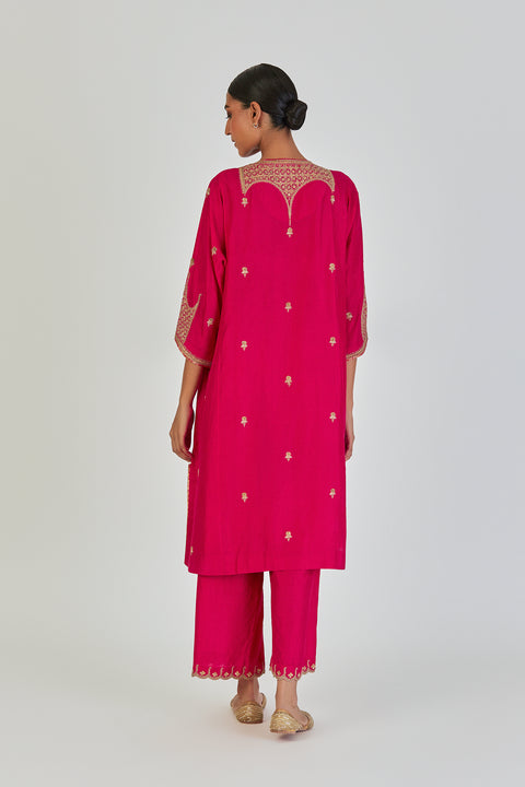 Indrani Kurta and Pant-Dark Pink