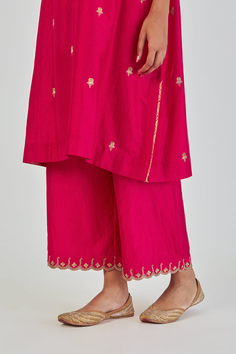 Indrani Kurta and Pant-Dark Pink