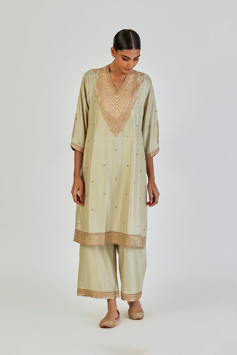 Barkha Kurta and Pant-Sage Blue