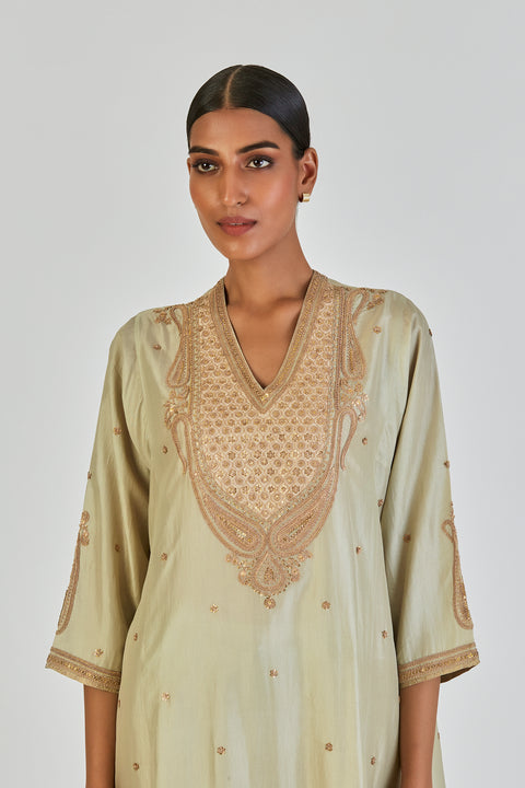 Barkha Kurta and Pant-Sage Blue