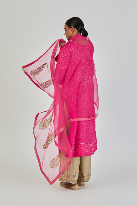 Shloka Dupatta-Fuschia Pink