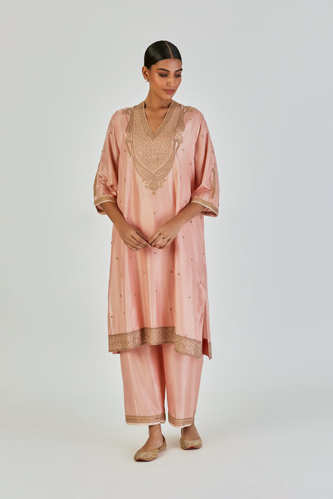Barkha Kurta and Pant-Salmon Pink