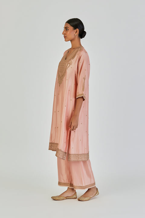 Barkha Kurta and Pant-Salmon Pink
