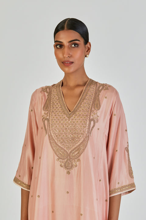 Barkha Kurta and Pant-Salmon Pink