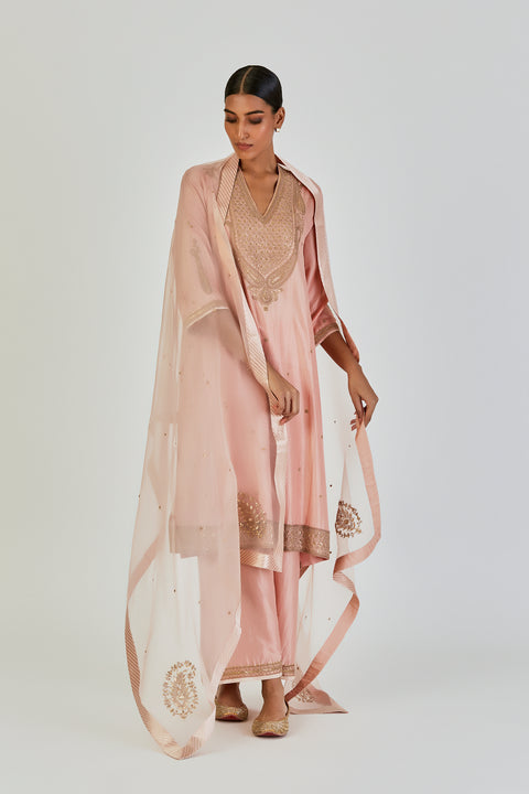 Barkha Kurta and Pant-Salmon Pink