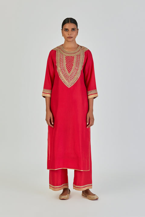 Aiza Kurta and Pant-Red