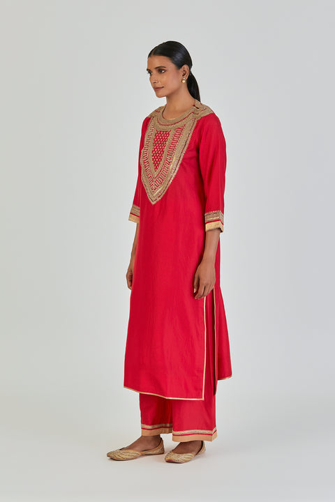 Aiza Kurta and Pant-Red