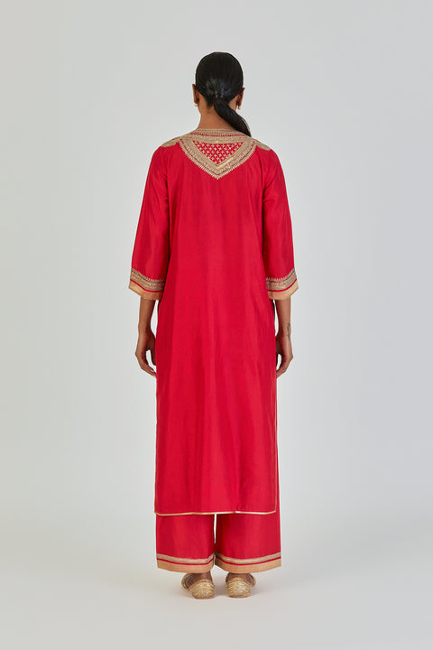 Aiza Kurta and Pant-Red