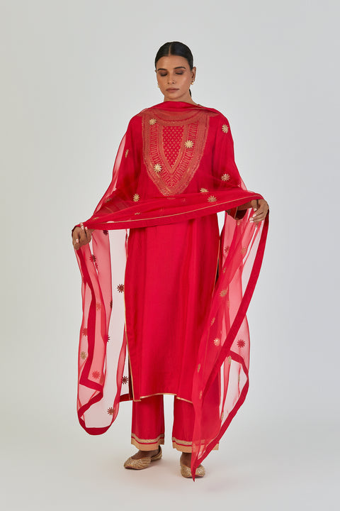 Aiza Kurta and Pant-Red