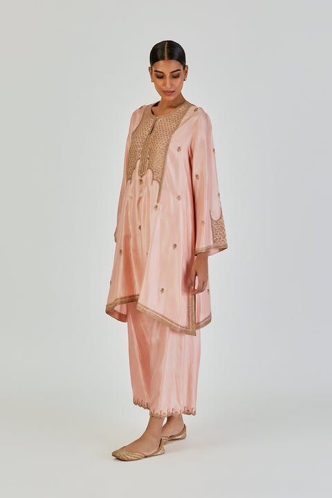 Indrani Kurta and Pant-Salmon Pink