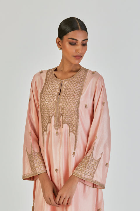 Indrani Kurta and Pant-Salmon Pink