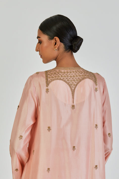 Indrani Kurta and Pant-Salmon Pink