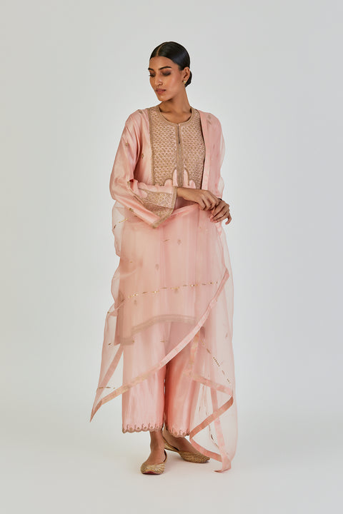Indrani Kurta and Pant-Salmon Pink