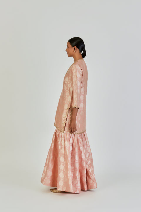 Nishtha Kurta and Sharara-Salmon Pink