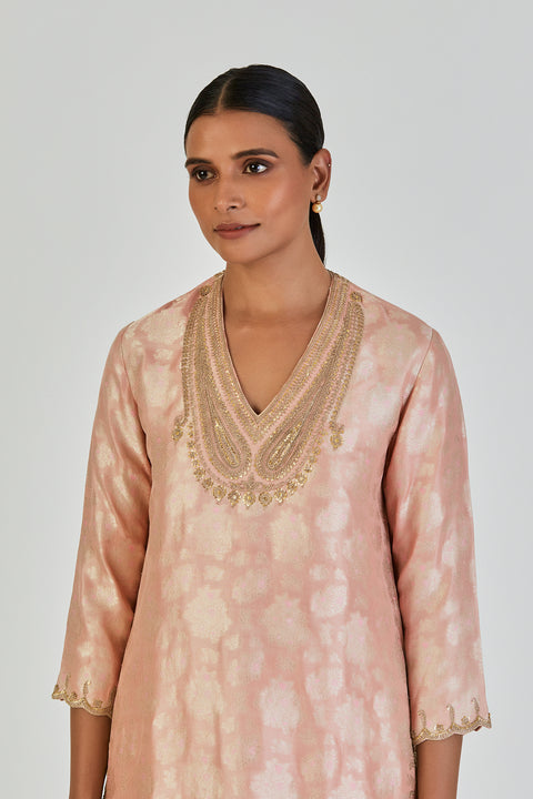 Nishtha Kurta and Sharara-Salmon Pink