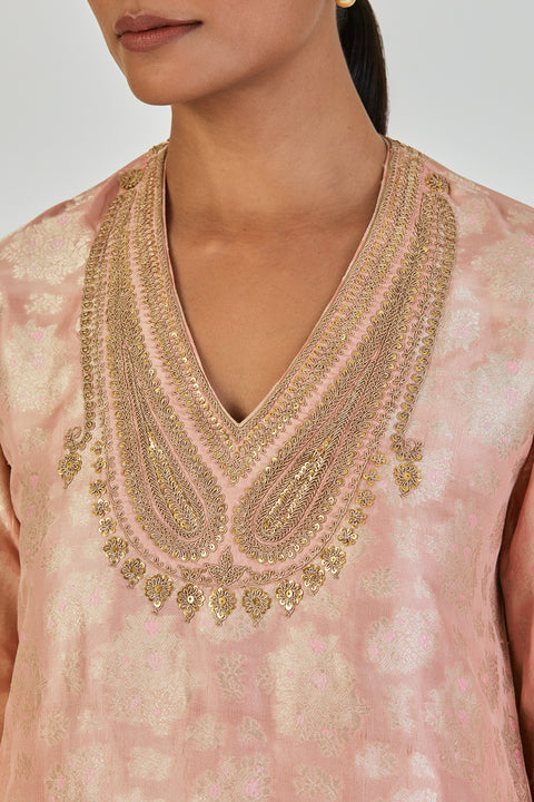 Nishtha Kurta and Sharara-Salmon Pink