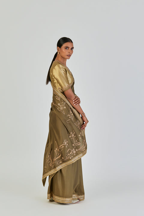 Nikita Saree-Mehendi Green