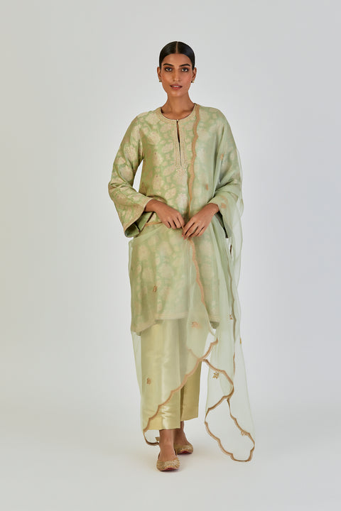 Damini Kurta and Pant-Sage Blue